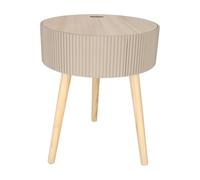 Jens Living Levi Table d'appoint ronde Ø 38 cm avec espace de rangement et couvercle - Table basse moderne avec 3 pieds - Table de chevet - Bois - Taupe ou noir (beige)