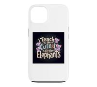 J'enseigne à l'enseignant Le Plus Mignon des Petits éléphants pour la rentrée Coque pour iPhone 13