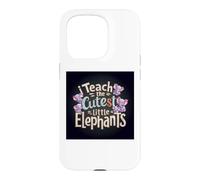 J'enseigne à l'enseignant Le Plus Mignon des Petits éléphants pour la rentrée Coque pour iPhone 15 Pro