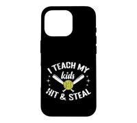 J'enseigne à ma mère Hit & Steal Softball à Mes Enfants Coque pour iPhone 16 Pro