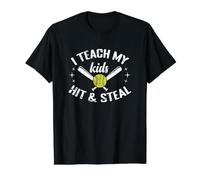 J'enseigne à ma mère Hit & Steal Softball à Mes Enfants T-Shirt Graphique avec Valeur