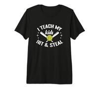 J'enseigne à ma mère Hit & Steal Softball à Mes Enfants T-Shirt Haut de Gamme
