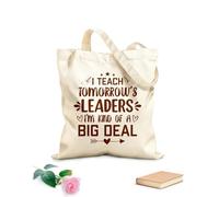 J'enseigne aux leaders de demain, je suis plutôt un enseignant important, citations typographiques, graphisme ou conception d'affiches Sacs en toile à motifs personnalisables tissu épais de 340g/m²