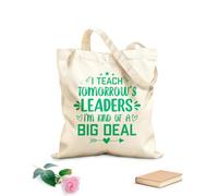 J'enseigne aux leaders de demain, je suis plutôt un enseignant important, citations typographiques, graphisme ou conception d'affiches Sacs en toile à motifs personnalisables tissu épais de 340g/m²