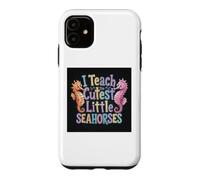 J'enseigne aux Petits hippocampes Les Plus Mignons, Une école de professeurs Amusante Coque pour iPhone 11