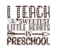 j'enseigne aux plus doux petits cœurs de l'école maternelle, bonne Saint-Valentin Stickers gravés 67.2x72.5cm Amovible sans laisser de colle Café