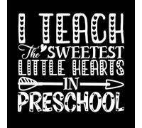 j'enseigne aux plus doux petits cœurs de l'école maternelle, bonne Saint-Valentin Stickers muraux 42x45.3cm Stickers pour vitres Blanc