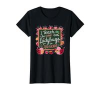 J'enseigne la rentrée Scolaire à la Plus Mignonne des Petites coccinelles T-Shirt Graphique avec Valeur, Femme, Noir, M