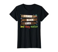 J'enseigne la Vie des Noirs et Leur Importance est Le Mois de l'histoire des Noirs T-Shirt Graphique avec Valeur, Femme, Noir, XL