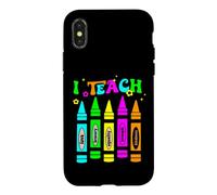 J'enseigne l'amour Bravoure Égalité Force Gentillesse Enseignant Coque pour iPhone X/XS