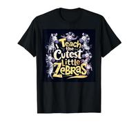 J'enseigne Le Plaisir de la rentrée Scolaire au Professeur de Petits zèbres Le Plus Mignon T-Shirt Graphique avec Valeur, Homme, Noir, XL