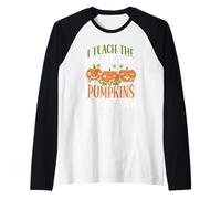 J'enseigne Les citrouilles Les Plus intelligentes du Patch, Professeur d'halloween Manche Raglan