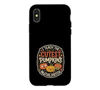 J'enseigne Les citrouilles Les Plus Mignonnes du Patch Teacher Halloween Coque pour iPhone X/XS