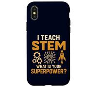 J'enseigne les STEM : quel est votre super pouvoir ? Éducateur amusant Coque pour iPhone X/XS