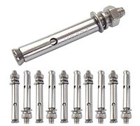 JENSWILL Lot de 10 boulons d'expansion M6 x 60 mm en acier inoxydable 304 - Vis d'extension hexagonale externe pour béton