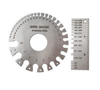 JENSWILL Lot de 2 jauges rondes double face en acier inoxydable pour tôle et fils métalliques - Jauge d'épaisseur standard