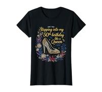 J'Entre dans Mon 50ème Anniversaire comme Reine 50 Ans Fleur T-Shirt