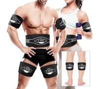 Jenylu Electrostimulateur Musculaire Ceinture - Espaceur en Aluminium Abdominale Electrostimulation, 10 Modes 30 Niveaux Affichage de la Dépense Calorique et Alerte de Charge, pour Abdomen/Bras/Jambes