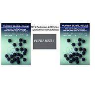 Jenzi Lot de 2 paquets (2 x 20 pièces) de perles en caoutchouc 6 mm + autocollant Petri Heil!