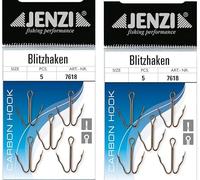 Jenzi Lot de 2 paquets de crochets pour flash Taille 2 4 6 8 10 crochets sandre brochet double tranchant poisson prédateur (taille du crochet 8)