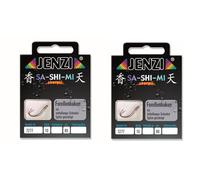 JENZI Lot de 20 hameçons à truite attachés Mono, 80 cm, taille des hameçons 4, 6, 8, 10 et 12 au choix + autocollant Petri Heill! (crochet taille 10)