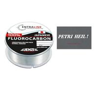 Jenzi Lot de 30 à 50 mètres, fil de bas de ligne 100 % fluorocarbone de Jenzi Ø 0,16-0,39 mm Fil de pêche parfait comme bas de ligne pour la perche, le sandre ou la truite + autocollant Petri Heil!