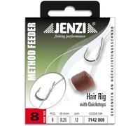JENZI Method Feeder Hair Rig avec Quickstop, longueur 12,0 cm, Ø 0,25 mm, # 8