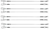 Jenzi Titan Lot de 8 bas de ligne en titane 30 cm 7 kg + autocollant Petri Heil!