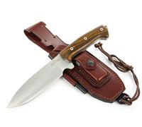 JEO-TEC Nº39: Couteau de Survie Full Tang pour Bushcraft Camping Randonnée Chasse Outdoor, Pleine Soie à Lame Fixe 14,5 cm Inox MOVA-58, Gaine Avec Allume-Feu, Fabriqué en Espagne