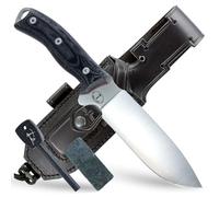 JEO-TEC Nº7: Couteau de Survie Full Tang pour Bushcraft Camping Randonnée Chasse Outdoor, Pleine Soie à Lame Fixe 12,5 cm, Gaine de Couteau, Fabriqué en Espagne