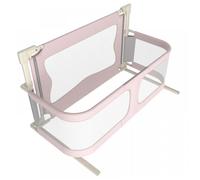 JEOBEST 3 en 1 Lit Bébé Rabattable - 120 × 50 × 105 cm - Lit d'appoint - Barrière de Lit Bébé Inclinable et Antichute - Rose