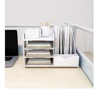 JEOBEST 4 Niveaux Organiseur De Bureau Banette Trieur Bac À Courrier Module De Rangement Organisateur De Papier Casier A4