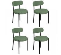 JEOBEST 4pcs Chaises de Salle à Manger Scandinave Chaises de Cuisine en Velours Teddy pour Salle à Manger Salon Cuisine Chambre
