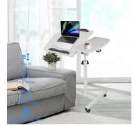 JEOBEST 60x40cm Table Roulante pour Lit Canapé Table de Lit pour Ordinateur Portable Table d'Appoint avec Bandes Antidérapantes