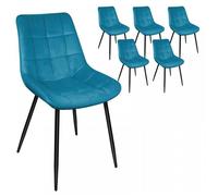 JEOBEST 6pcs Chaises de Salle à Manger en Velours Métal Chaises Multi-Usage dans la Salon/la Cuisine/la Chambre Jusqu'à 120kg