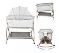 JEOBEST BERCEAU CODODO 2 EN 1 LIT BÉBÉ AVEC MOUSTIQUAIRE TABLE À LANGER HAUTEUR RÉGLABLE POUR BÉBÉS DE 0 À 2 ANS
