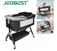 JEOBEST Berceau Cododo pour Bébé 2 en 1 en Tissu Oxford et Métal Lit évolutif à Roulettes convient de la Naissance à 36 mois