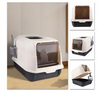 JEOBEST. Grand bac à litière pour chat, très grande capacité de tiroir, peut contenir 5 kg de litière pour chat