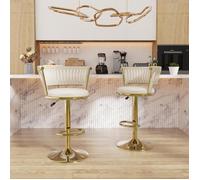 JEOBEST Lot de 2 Chaises de Bar en Velours Tabouret de Bar Comptoir Moderne Tabouret de Bistrot Chaises de Salle à Mange