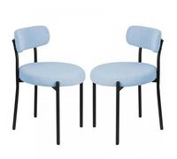 JEOBEST Lot de 2 Chaises de Salle à Manger Chaise Rembourrée en Velours Teddy Convient pour Salle à Manger Salon Chambre