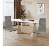 JEOBEST Lot de 2 Chaises de Salle à Manger de Cuisine de Salon en Cuir Synthétique Chaises Modernes Structure Pieds en Acier