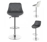 JEOBEST Lot de 2 Tabourets de Bar Scandinave Pivotant Réglable en Hauteur Chaises de Bar avec Revêtement en PU Jusqu'à 130kg