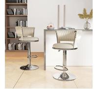 JEOBEST Lot de 2 Tabourets de Comptoir Design, Chaises de Bar Charge Maximale 150 Kg, Hauteur D'assise Réglable de 88 À 100 cm
