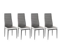JEOBEST- Lot de 4 Chaise de salle à manger- Chaise grise pour salon - Chaise de repas- Hauteur d’assise: 45cm