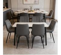 JEOBEST Lot de 6 Chaises de Salle à Manger Support Métallique Nettoyage Facile Chaises de Cuisine pour Salon Restaurant