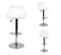 JEOBEST Lot de 6 Tabourets de Bar Réglables en Hauteur - Tabourets de Comptoir en PU - Chaises Haut pour Îlot de Cuisine, Bar