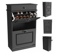 JEOBEST Meuble à Chaussures - 53 × 22 × 85cm - Commode à Chaussures à 2 Niveaux - Armoire à Chaussures pour Couloirs Entrée