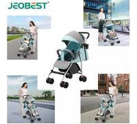JEOBEST Poussette Canne Compacte - Full Barrier - Hauteur du Dossier Réglable - Convient aux Enfants de 0 à 5 Ans - Voiturette
