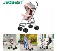 JEOBEST Poussette Canne Compacte Pliable - Voiturette pour Bébé - pour 6 Mois à 5 Ans - Capacité de Charge 30kg - Rose