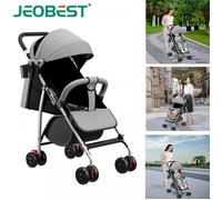 JEOBEST Poussette Canne Compacte pour 6 Mois à 4 Ans - Assise et Inclinable - avec Panier de Rangement